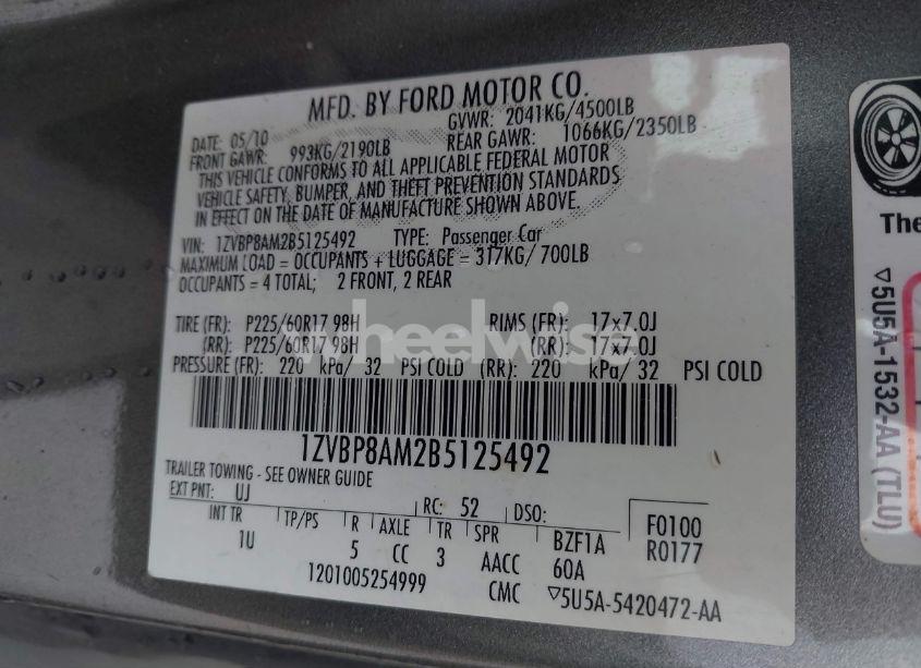 Photo 9 of 2011 Ford Mustang V6 (VIN 1ZVBP8AM2B5125492)