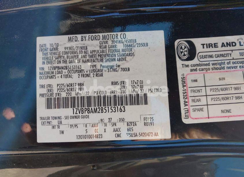 Photo 9 of 2011 Ford Mustang V6 (VIN 1ZVBP8AM2B5153163)