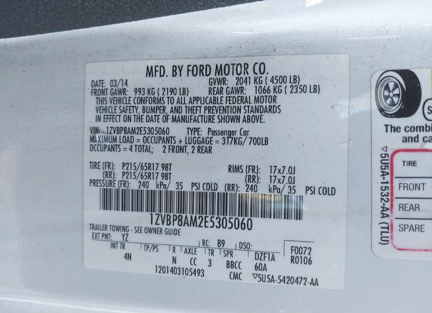 Photo 9 of 2014 Ford Mustang V6 PREMIUM (VIN 1ZVBP8AM2E5305060)