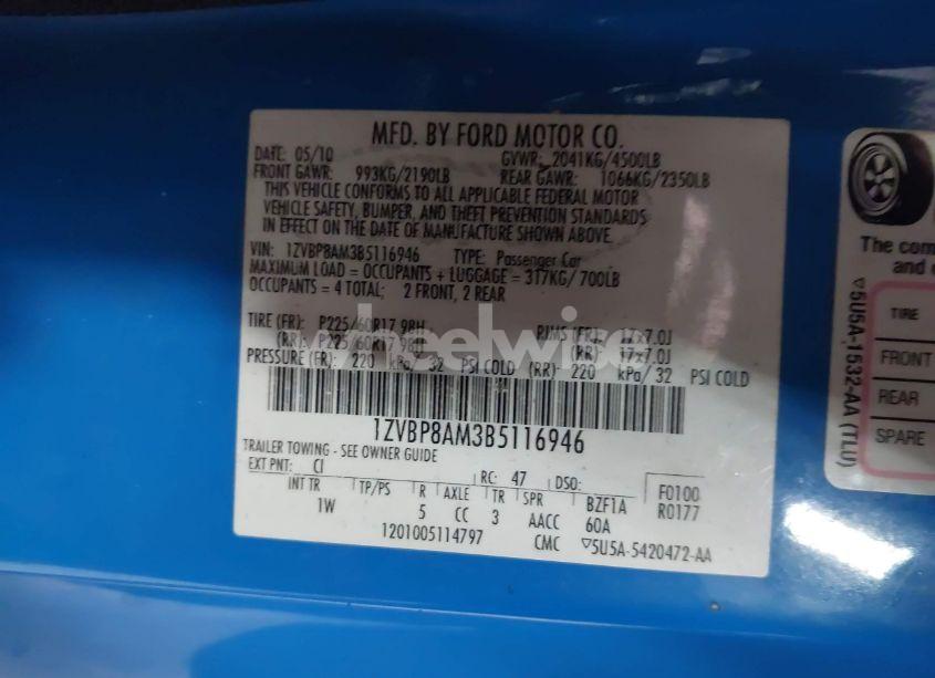 Photo 9 of 2011 Ford Mustang V6 (VIN 1ZVBP8AM3B5116946)