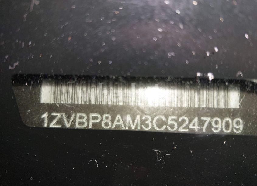 Photo 9 of 2012 Ford Mustang V6 PREMIUM (VIN 1ZVBP8AM3C5247909)