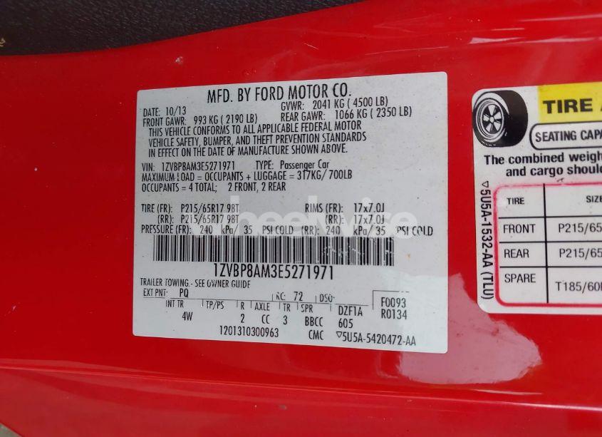 Photo 9 of 2014 Ford Mustang V6 PREMIUM (VIN 1ZVBP8AM3E5271971)