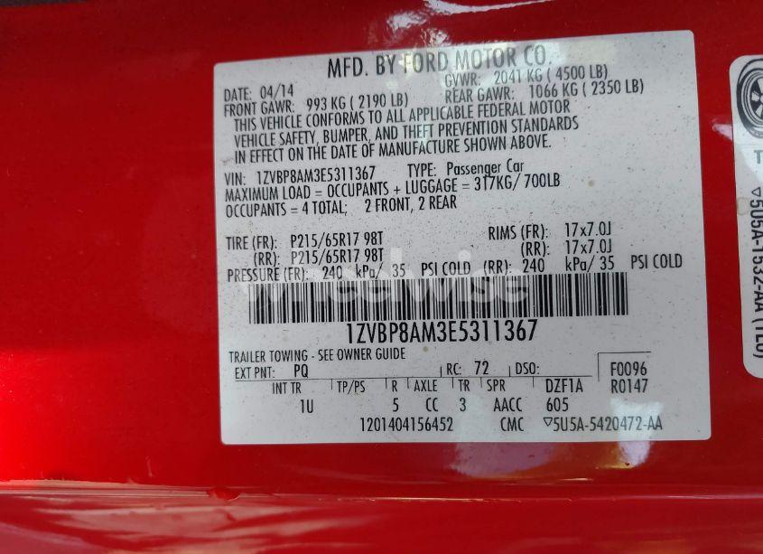 Photo 9 of 2014 Ford Mustang V6 (VIN 1ZVBP8AM3E5311367)