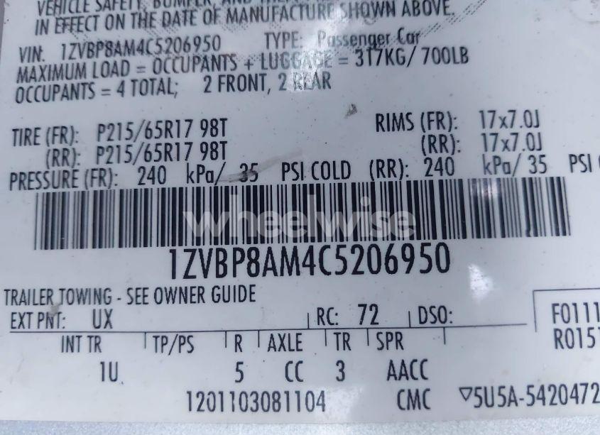 Photo 9 of 2012 Ford Mustang V6 (VIN 1ZVBP8AM4C5206950)