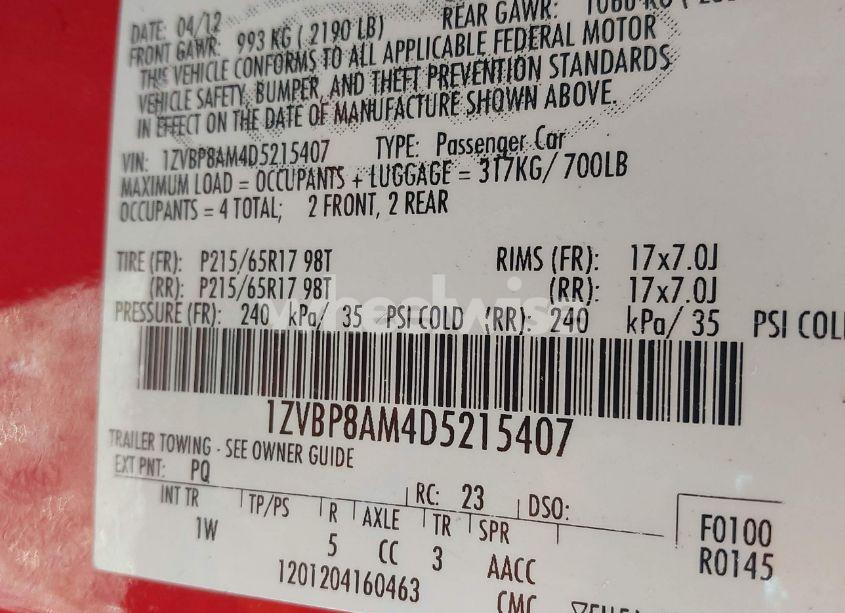 Photo 9 of 2013 Ford Mustang V6 (VIN 1ZVBP8AM4D5215407)