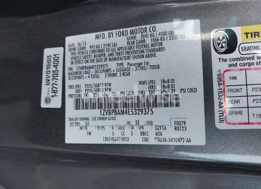 Photo 9 of 2014 Ford Mustang V6 (VIN 1ZVBP8AM4E5329375)