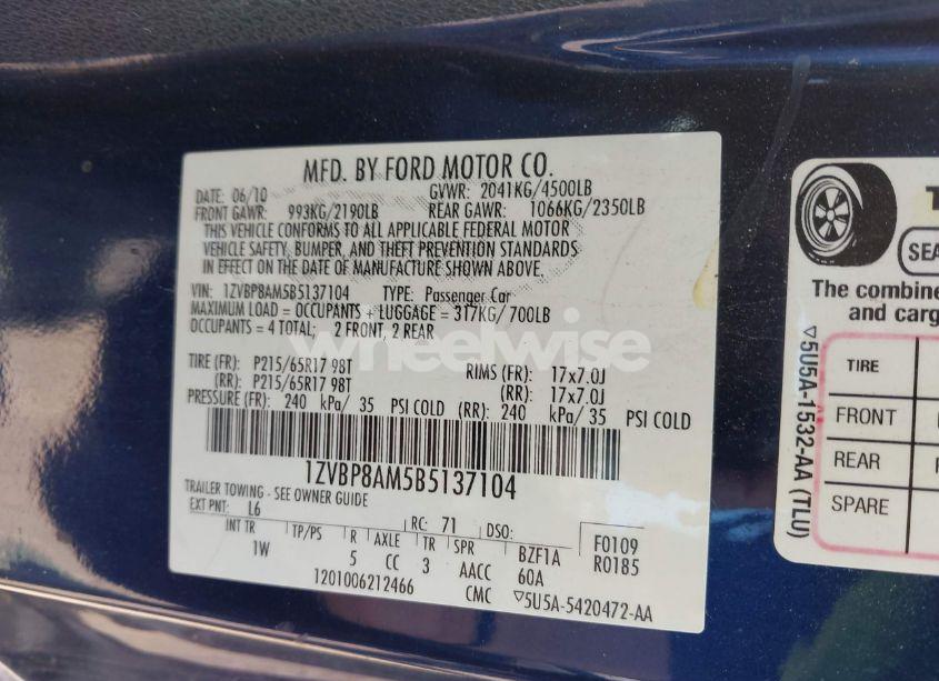 Photo 9 of 2011 Ford Mustang V6 (VIN 1ZVBP8AM5B5137104)