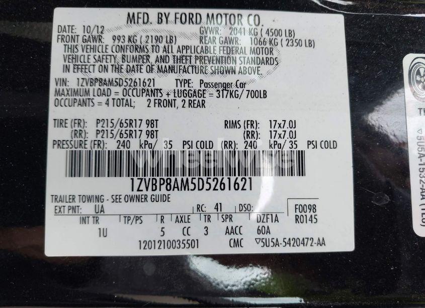 Photo 9 of 2013 Ford Mustang V6 (VIN 1ZVBP8AM5D5261621)