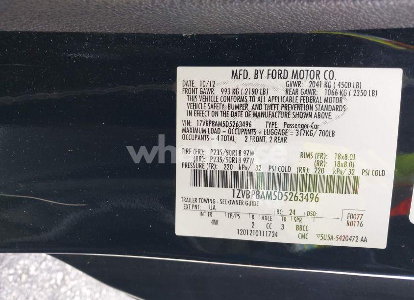 Photo 9 of 2013 Ford Mustang V6 PREMIUM (VIN 1ZVBP8AM5D5263496)