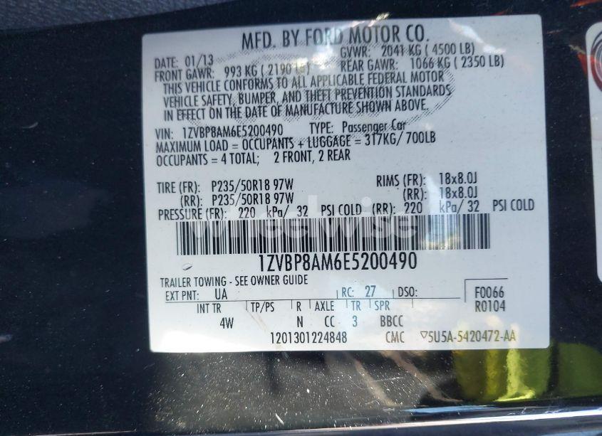 Photo 9 of 2014 Ford Mustang V6 PREMIUM (VIN 1ZVBP8AM6E5200490)