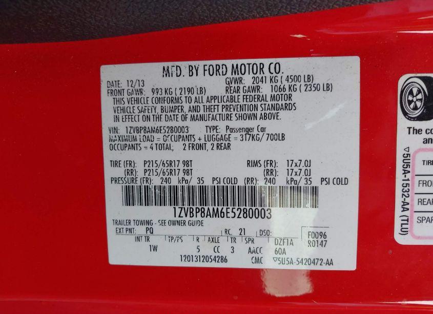 Photo 9 of 2014 Ford Mustang V6 (VIN 1ZVBP8AM6E5280003)