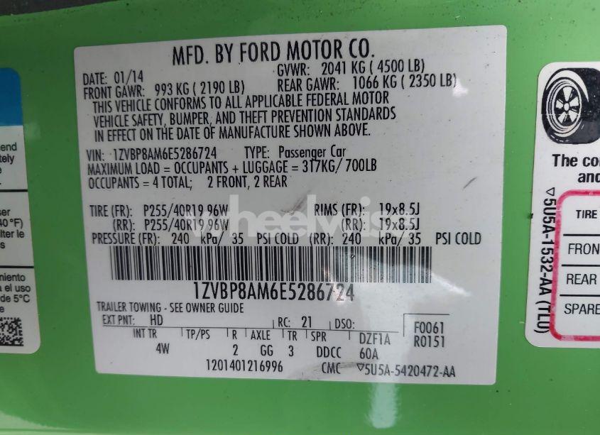 Photo 9 of 2014 Ford Mustang V6 PREMIUM (VIN 1ZVBP8AM6E5286724)