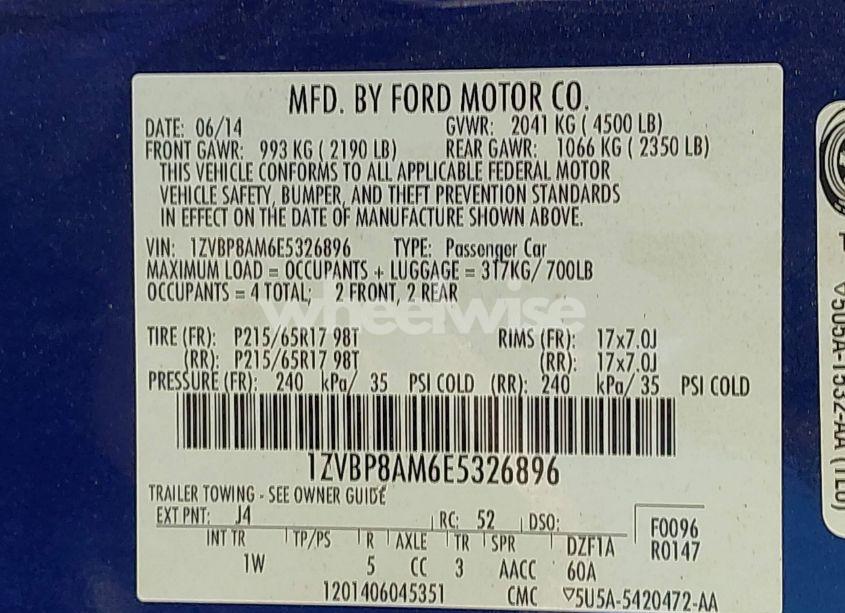 Photo 9 of 2014 Ford Mustang V6 (VIN 1ZVBP8AM6E5326896)