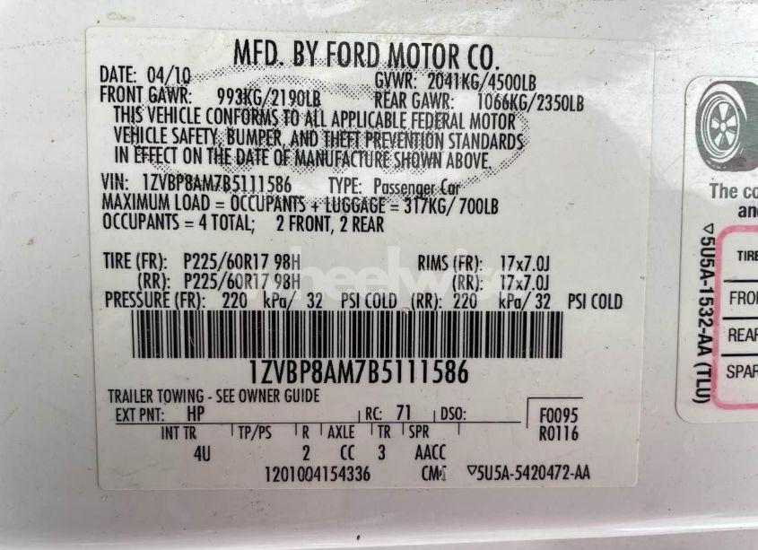 Photo 9 of 2011 Ford Mustang (VIN 1ZVBP8AM7B5111586)