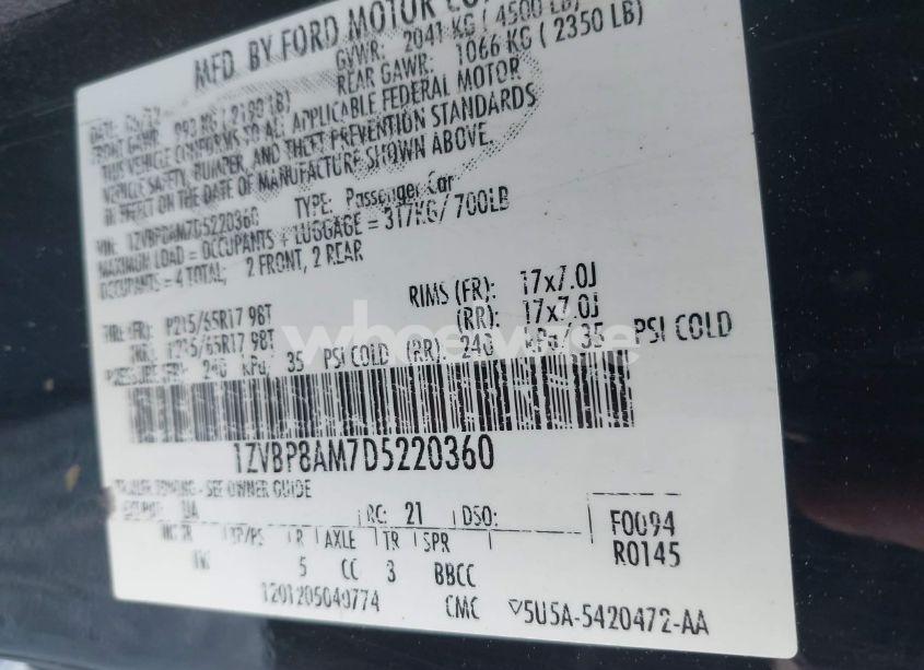 Photo 9 of 2013 Ford Mustang V6 (VIN 1ZVBP8AM7D5220360)