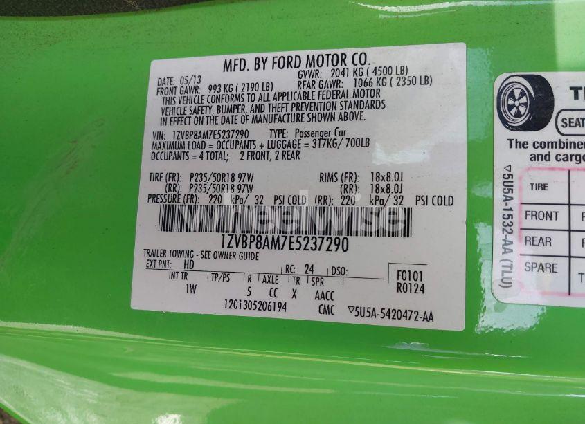 Photo 9 of 2014 Ford Mustang V6 (VIN 1ZVBP8AM7E5237290)