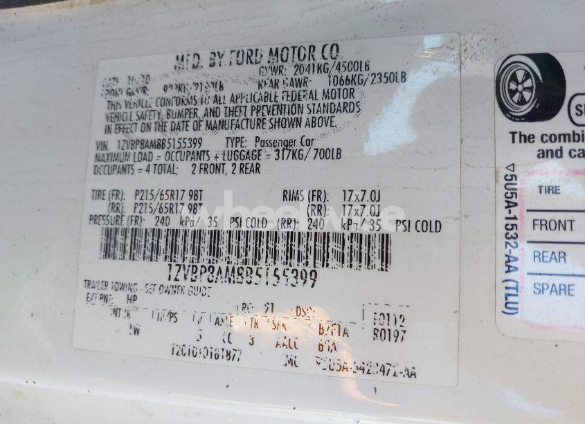 Photo 9 of 2011 Ford Mustang V6 (VIN 1ZVBP8AM8B5155399)