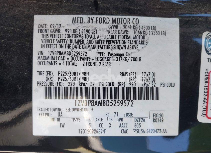 Photo 9 of 2013 Ford Mustang V6 (VIN 1ZVBP8AM8D5259572)