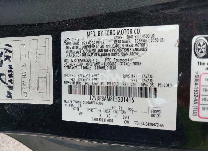 Photo 9 of 2014 Ford Mustang V6 PREMIUM (VIN 1ZVBP8AM8E5201415)