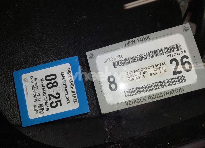 Photo 9 of 2012 Ford Mustang V6 PREMIUM (VIN 1ZVBP8AM9C5250846)