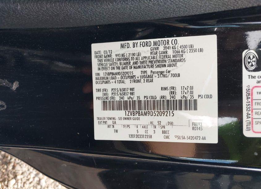 Photo 9 of 2013 Ford Mustang V6 (VIN 1ZVBP8AM9D5209215)