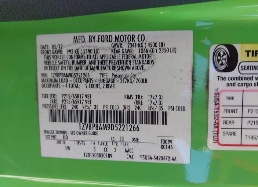 Photo 9 of 2013 Ford Mustang V6 (VIN 1ZVBP8AM9D5221266)