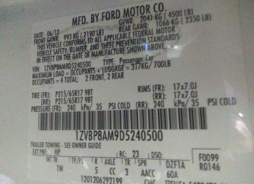 Photo 9 of 2013 Ford Mustang V6 (VIN 1ZVBP8AM9D5240500)