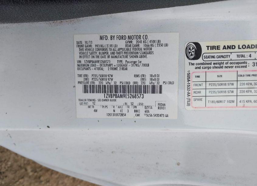 Photo 9 of 2014 Ford Mustang V6 PREMIUM (VIN 1ZVBP8AM9E5268573)