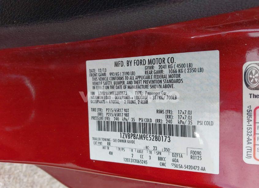 Photo 9 of 2014 Ford Mustang V6 PREMIUM (VIN 1ZVBP8AM9E5280173)