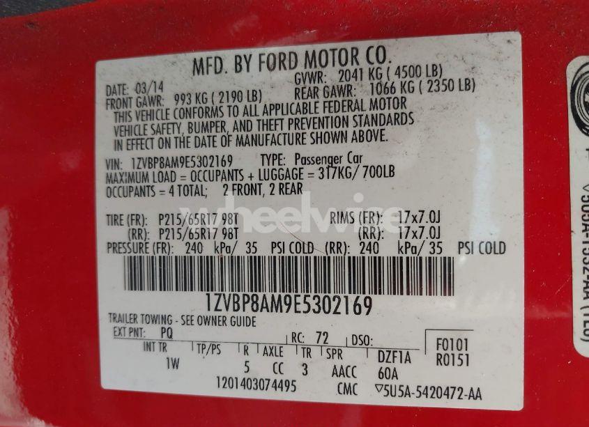 Photo 9 of 2014 Ford Mustang V6 (VIN 1ZVBP8AM9E5302169)