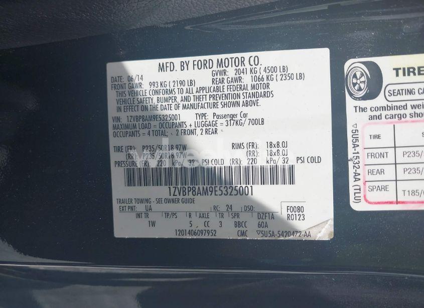 Photo 9 of 2014 Ford Mustang V6 (VIN 1ZVBP8AM9E5325001)