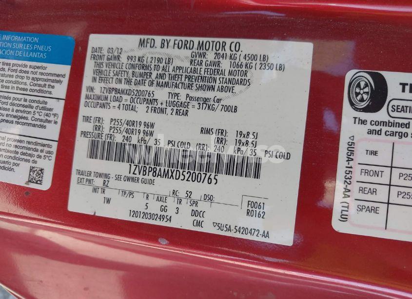 Photo 9 of 2013 Ford Mustang V6 (VIN 1ZVBP8AMXD5200765)