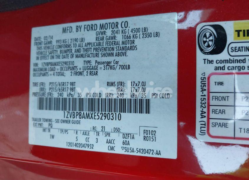 Photo 9 of 2014 Ford Mustang V6 (VIN 1ZVBP8AMXE5290310)