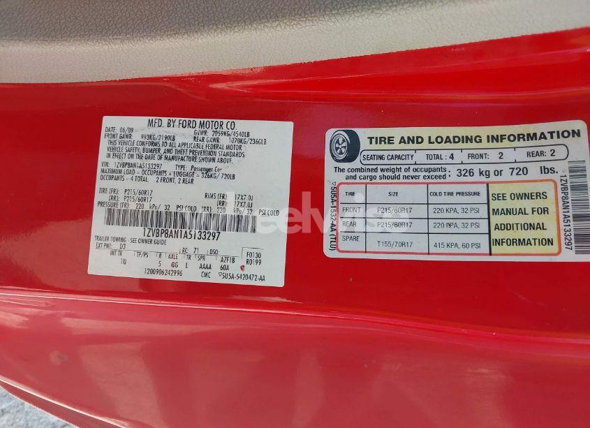 Photo 9 of 2010 Ford Mustang V6/V6 PREMIUM (VIN 1ZVBP8AN1A5133297)