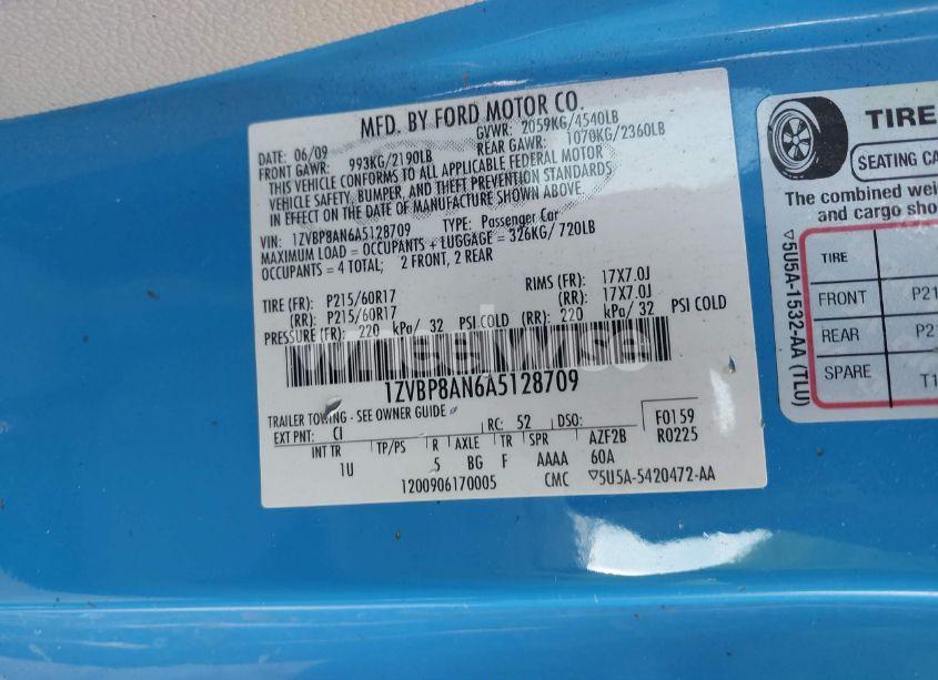 Photo 9 of 2010 Ford Mustang V6/V6 PREMIUM (VIN 1ZVBP8AN6A5128709)