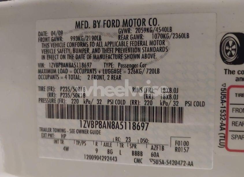 Photo 9 of 2010 Ford Mustang V6/V6 PREMIUM (VIN 1ZVBP8AN8A5118697)