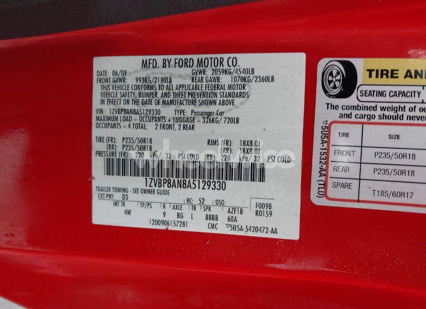 Photo 9 of 2010 Ford Mustang (VIN 1ZVBP8AN8A5129330)