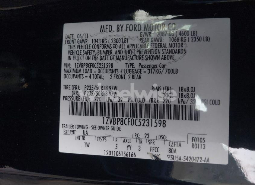 Photo 9 of 2012 Ford Mustang GT (VIN 1ZVBP8CF0C5231598)