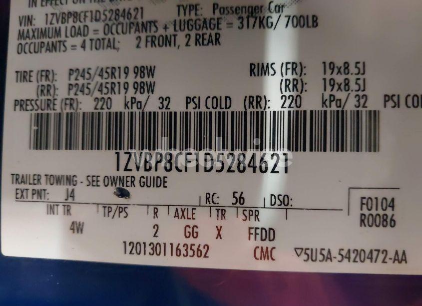 Photo 9 of 2013 Ford Mustang GT PREMIUM (VIN 1ZVBP8CF1D5284621)