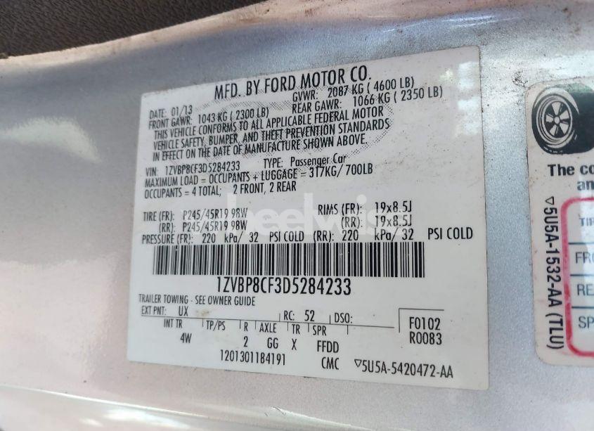 Photo 9 of 2013 Ford Mustang GT PREMIUM (VIN 1ZVBP8CF3D5284233)