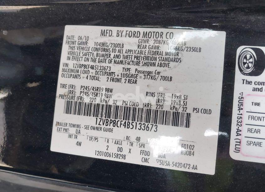 Photo 9 of 2011 Ford Mustang GT PREMIUM (VIN 1ZVBP8CF4B5133673)