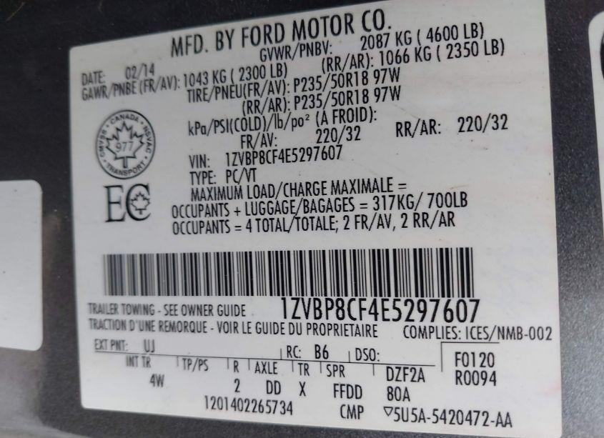 Photo 9 of 2014 Ford Mustang GT (VIN 1ZVBP8CF4E5297607)