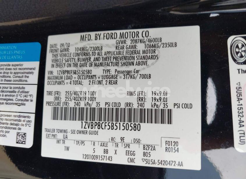 Photo 9 of 2011 Ford Mustang GT (VIN 1ZVBP8CF5B5150580)