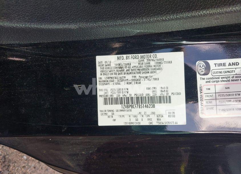 Photo 9 of 2011 Ford Mustang GT PREMIUM (VIN 1ZVBP8CF7B5146238)