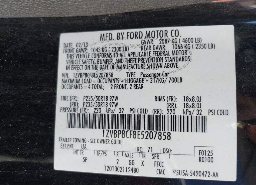 Photo 9 of 2014 Ford Mustang GT PREMIUM (VIN 1ZVBP8CF8E5207858)