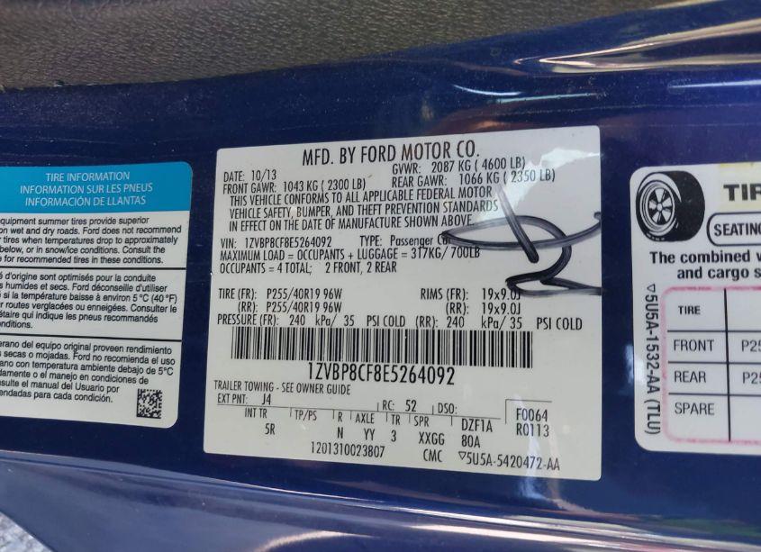 Photo 9 of 2014 Ford Mustang GT PREMIUM (VIN 1ZVBP8CF8E5264092)