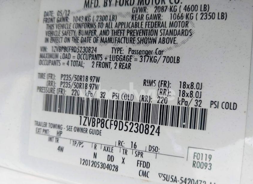 Photo 9 of 2013 Ford Mustang GT PREMIUM (VIN 1ZVBP8CF9D5230824)