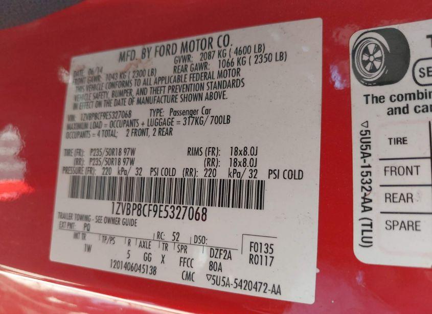 Photo 9 of 2014 Ford Mustang GT (VIN 1ZVBP8CF9E5327068)