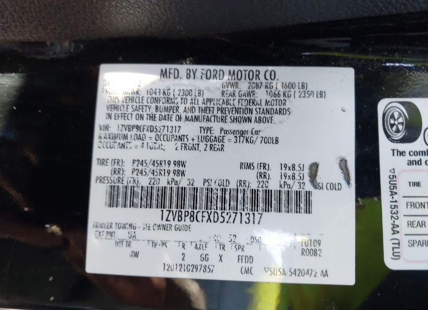 Photo 5 of 2013 Ford Mustang GT PREMIUM (VIN 1ZVBP8CFXD5271317)