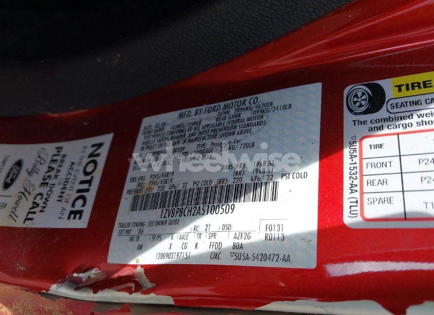 Photo 9 of 2010 Ford Mustang GT/GT PREMIUM (VIN 1ZVBP8CH2A5100509)